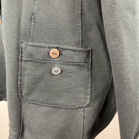 White Lotus Black Button Down Jacket Size L EUC - Picture 3 of 8